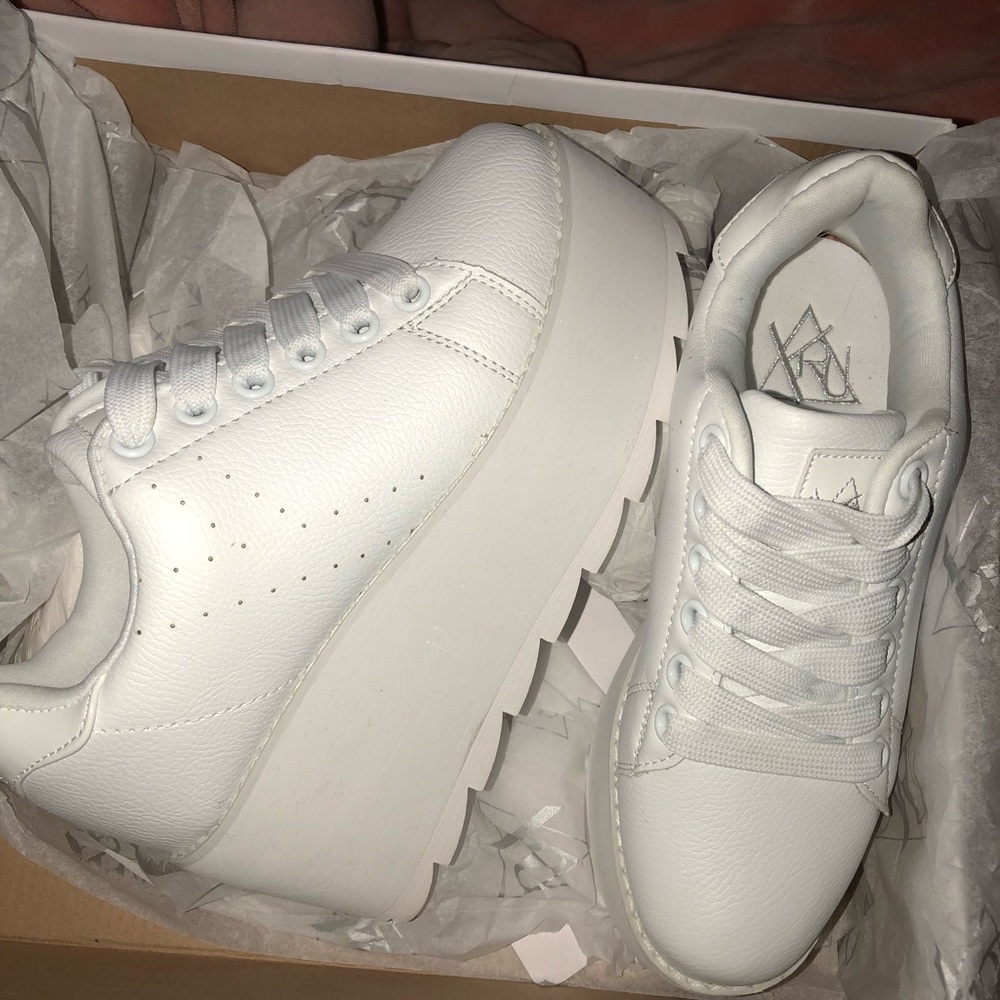 BRAND NEW white platform YRU rave shoes
